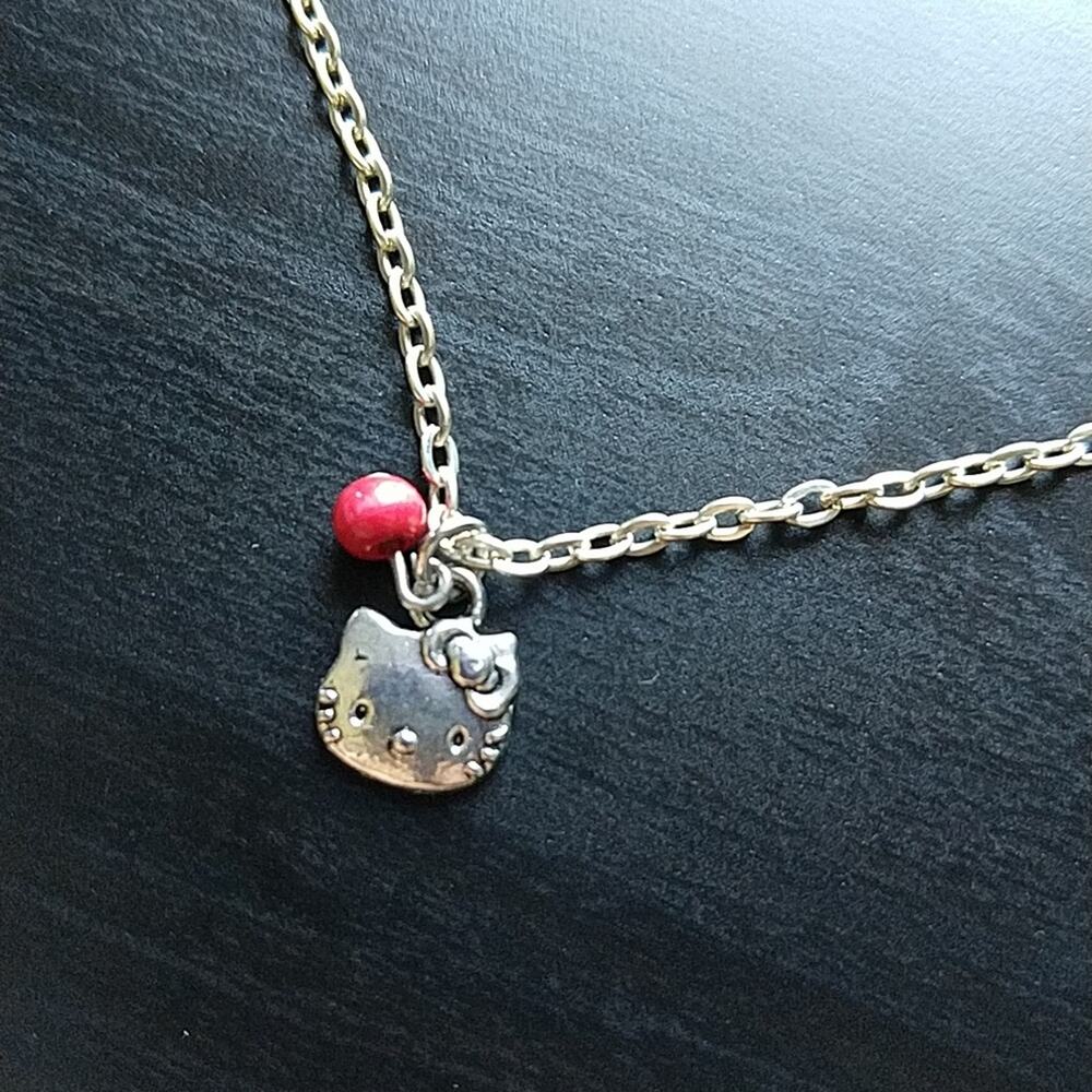 Anklet, Hello Kitty Silver 9" NOS fashion jewelry Sanrio charm Y2K